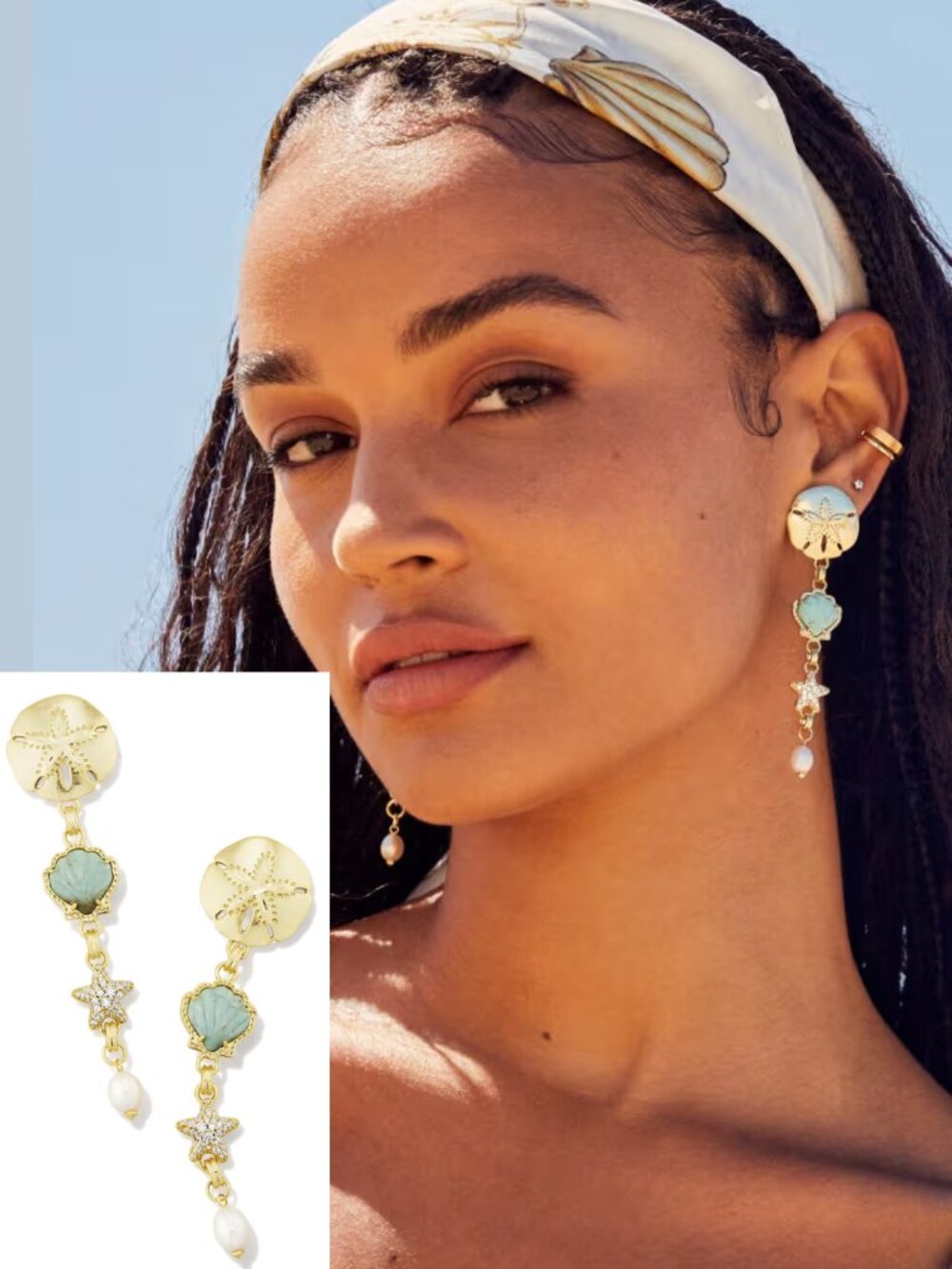 Kendra Scott Brynne Shell Linear Earrings